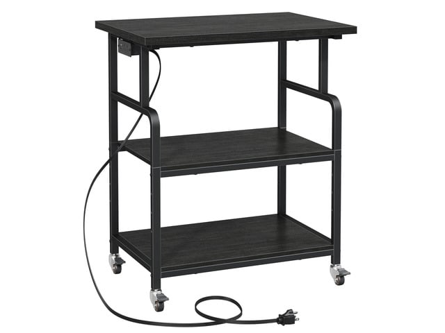 3 Tier Large Printer Stand with Power Outlet/Adjustable Shelf 23.6'x19.6' Large Top,Fit 2-3 printers,Rolling Cart with Wheels,Table for Home...