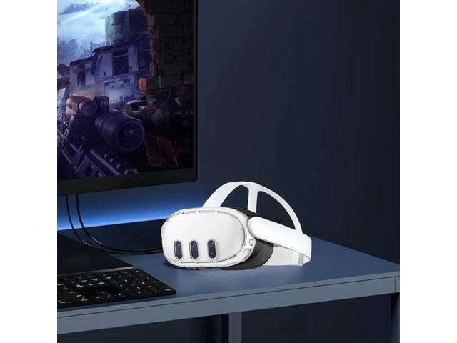 Transparent VR Headset Protective Case Anti Shock PC Front Face Cover Anti-Slip VR Shell Front Protector Cover for Quest 3