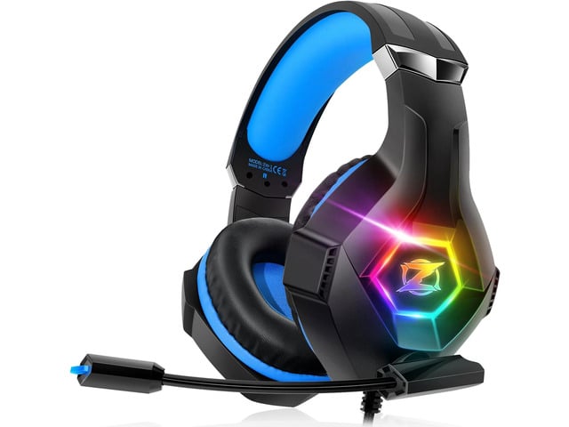 Ozeino Gaming Headset for PC, Ps4, Ps5, Xbox Headset with 7.1 Surround Sound, Gaming Headphones with Noise Cancelling Mic RGB Light Over Ear...