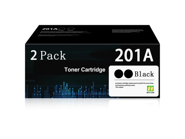 HP 201A Black Toner Cartridges (2-Pack) with Chip Replacement for HP 201A 201X (CF400A) Black,with Color Laserjet Pro M252, HP Color Laserjet Pro...