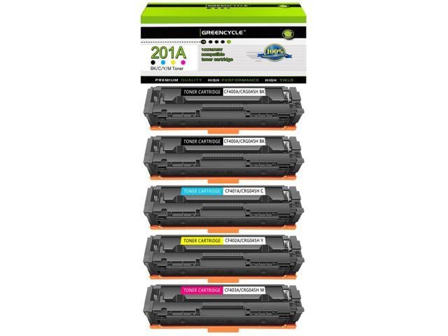 HP Compatible Toner for HP 201A CF400A BK/C/Y/M 5-Pack Works with M277dw M252dw M277n M252dn M252n printers High Yield Cartridge Replaces CF400A...