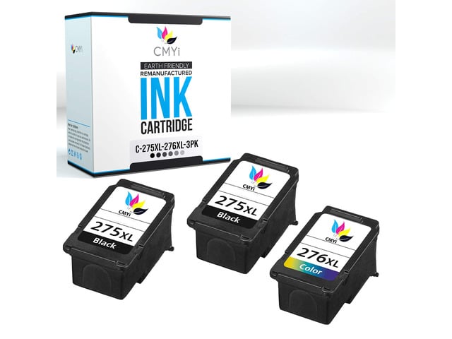 Canon PG-275XL CL-276XL High Yield Replacement Ink Cartridges for Canon PIXMA TR4720, TR4722, TS3520 3-Pack Printers (2 Black, 1 Color)