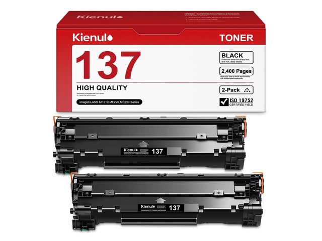 Canon 137 Black Toner Cartridge 2-Pack Replacement for Canon CRG-137 Toner Compatible with imageCLASS MF210 MF220 MF230 MF240 Series, LBP151dw, D570...