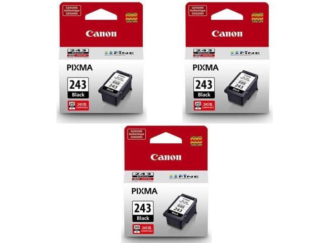 3 Pack PG-243 Black Ink Cartridge for PIXMA IP, MX, MG, TS, and TR Series Printers - 5.6ml