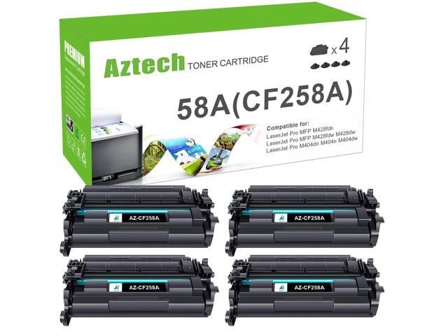 HP 58A CF258A 58X CF258X Toner Cartridge M404n M404dn M428fdw 4 Pack Replacement for HP 58A CF258A 58X CF258X LaserJet Pro M404n M404dn MFP M428fdw...