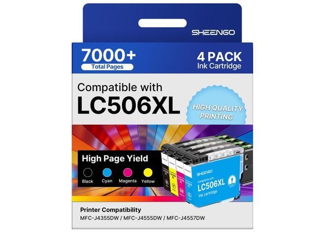 Brother LC506 LC506XL Ink Cartridges High Yield LC 506 XL Compatible with Brother LC506XL Ink Cartridges for Brother Printer MFC-J4355DW MFC-J4555DW...