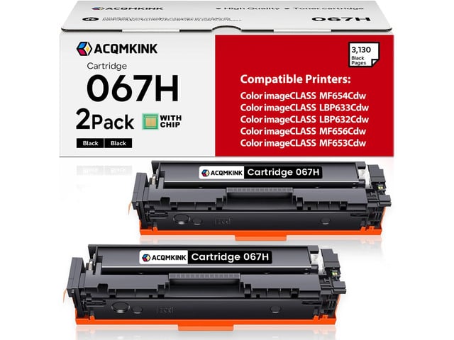 Canon Cartridge 067H CRG067H Toner Cartridge Black Replacement for Canon 067H Color imageCLASS MF656Cdw LBP633Cdw LBP632Cdw MF653Cdw MF654Cdw Printer...