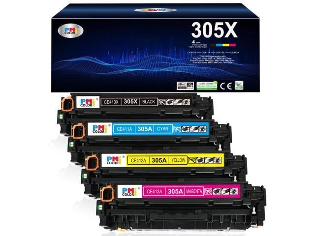 HP 305A 305X Toner Cartridges 4 Pack Replacement for HP LaserJet Pro 400 Color M451dn M451nw M451dw MFP M475dw M475dn Pro 300 M375nw (Black,Cyan,...