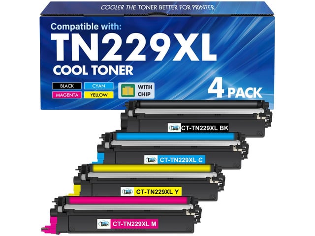Brother TN229 TN229XL MFC-L3780CDW Toner Cartridges 4 Pack for Brother MFC-L3720CDW Compatible for Brother HL-L3280CDW HL-L3220CDW HL-L3300CDW HL-L3295CDW...