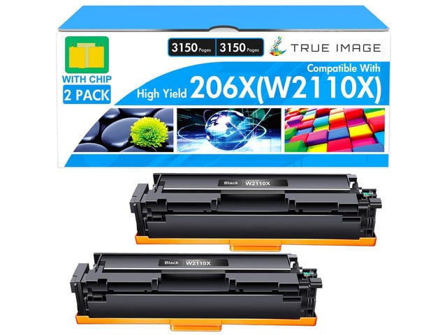 HP 206X 206A Black Toner Cartridge High Yield for HP W2110X W2110A M283fdw Compatible for HP 206X Black Toner Color LaserJet Pro MFP M283cdw M255dw...