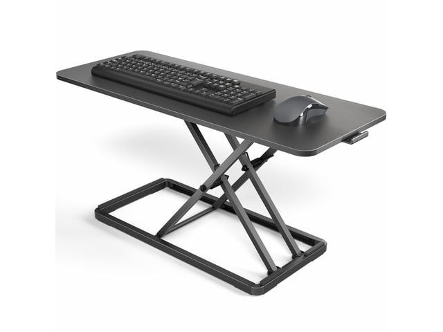 Single Top 30 inch Scissors Lift Keyboard and Mouse Riser, Height Adjustable Laptop Desk, For Ergonomic Sit Stand Workstations, Black, DESK-V030A