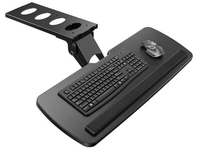 Under Desk Keyboard Tray, 360 Degree Adjustable Mouse Platform 25 x 9.84 inch tray, wrist rest, 6.3 inch height adjustment, slide-out design,...