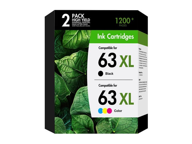 HP 63 63XL Ink Cartridge Black and Color Combo Pack for HP 4520 3830 Printer Compatible for HP63XLBlack and Color Work for HP Envy 4520 4512 Officejet...