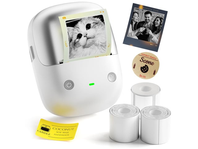 B2 Pro Label Maker with 3Tapes, Supports Photo Printing, Silver 300DPI Portable Bluetooth Label Printer, for Photo Sticker, DIY Crafts, Study...