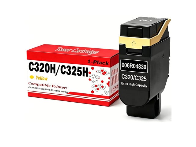 C320 C325 Toner Cartridge Extra High Capacity 006R04830 Compatible for Xerox C320 C325 C320DNI C325DNI Printer (1 Yellow 5500 Pages)