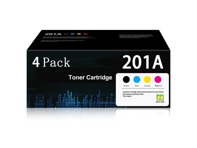 HP 201A Toner Cartridge 4 Pack M277dw Toner, Replacement for HP 201A 201X 201 CF400A CF401A CF402A CF403A Compatible with 201A Toner Laserjet Pro...