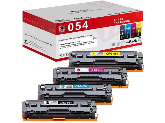 Canon 054 Toner Cartridge Set Replacement for Canon 054 054H CRG-054 for Color imageCLASS MF644Cdw MF642Cdw LBP622Cdw MF641Cw Printer 4 Pack High Yield...