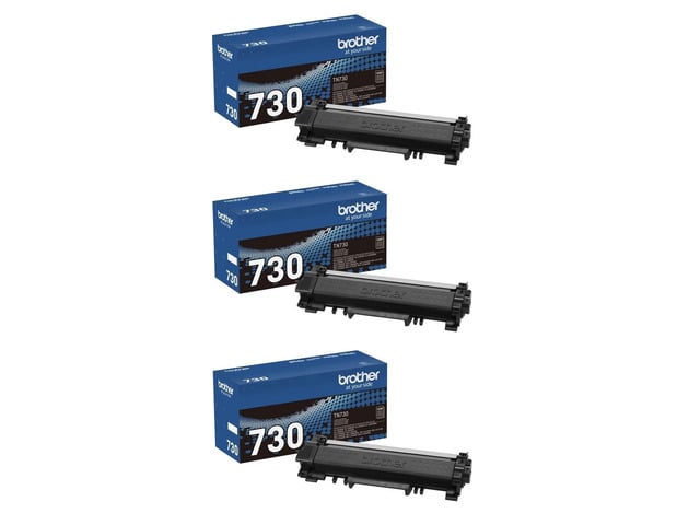 Genuine TN730 3-Pack Standard Yield Black Toner Cartridge with Approximately 1,200 Page Yield/Cartridge