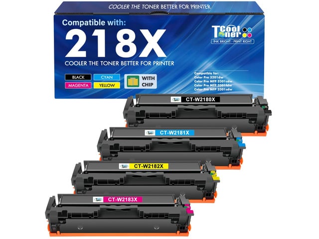 HP 218X Toner Cartridges 4 Pack for HP 218 218A W2180X 3301fdw 3201dw 3301sdw Compatible for HP Color LaserJet Pro MFP 3301 3301fdw 3301cdw 3201dw...