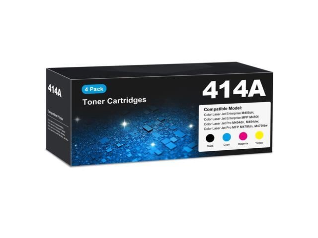 HP 414A Toner Cartridge 4 Pack High Yield MFP M479fdw (with Chip) Compatible for HP 414A 414X Work for Color Laser Jet Pro MFP M479fdw Toner M454dw...