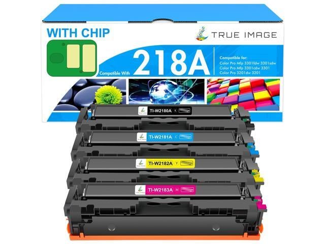 HP 218A Toner Cartridges 4 Pack for HP 218 218X W2180A 3301fdw 3301sdw 3301 Compatible for HP Color LaserJet Pro MFP 3301fdw 3201dw 3301sdw 3301cdw...