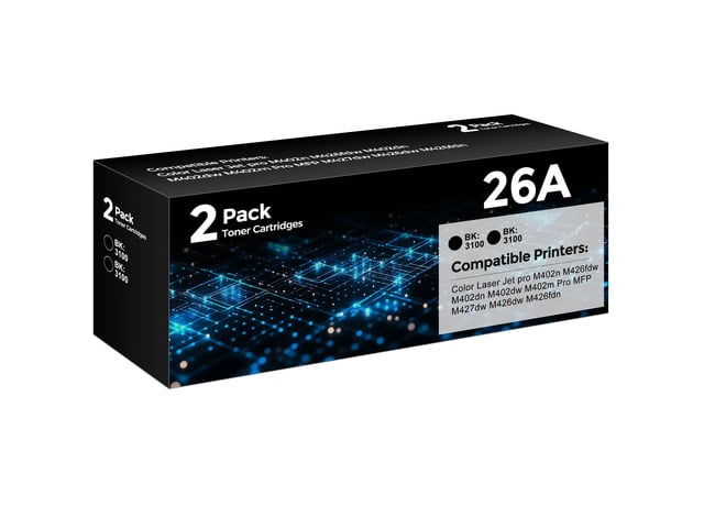 HP 26A Black Toner Cartridge Compatible for HP Printer 26A CF226A 26X CF226X Laser Jet Toner Cartridge with M402n M426fdw Toner Cartridges (2-Pack,...