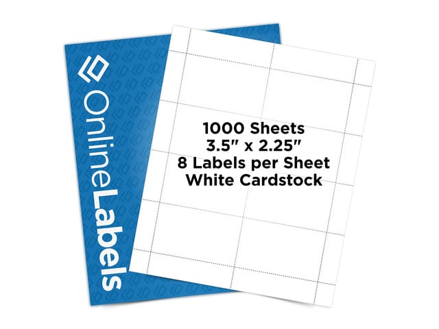 Name Badge Inserts - 2.25 x 3.5 - Cardstock - Pack of 8,000, 1,000 Sheets - Inkjet/Laser Printer