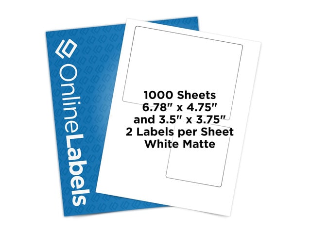 6.78 x 4.75 and 3.5 x 3.75 Shipping Labels - Compatible with USPS Click-N-Ship - Pack of 1,000 Sheets - Inkjet/Laser Printer