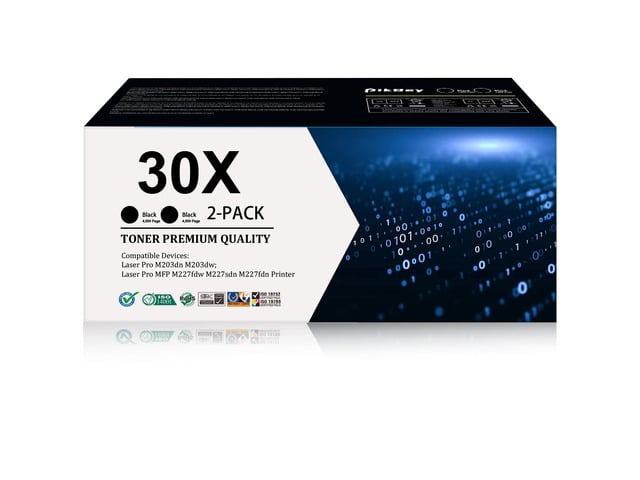 HP 30X Black High-Yield Toner Cartridge 2-Pack Replacement for HP 30X 30A Black Toner Cartridge CF230A CF230X Works with Laser Pro M203dn M203dw Pro...