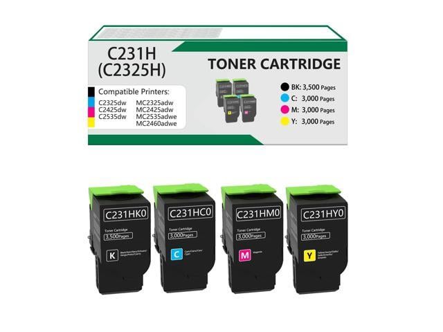 C2325 C2425 Toner Cartridge Replacement for Lexmark C231HC0 C231HM0 C231HY0 C231HK0 Toner for Lexmark C2325 C2325dw C2425 C2425dw C2535 C2535dw...