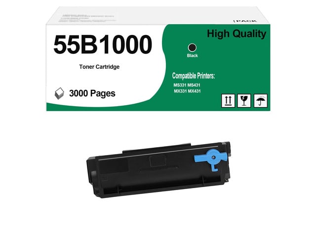 55B1000 Black Toner Cartridge Use for MS331 MS331dn MS431 MS431dn MS431dw MX331 MX331adn MX431 MX431adn MX431adw Printers (3,000 Pages)