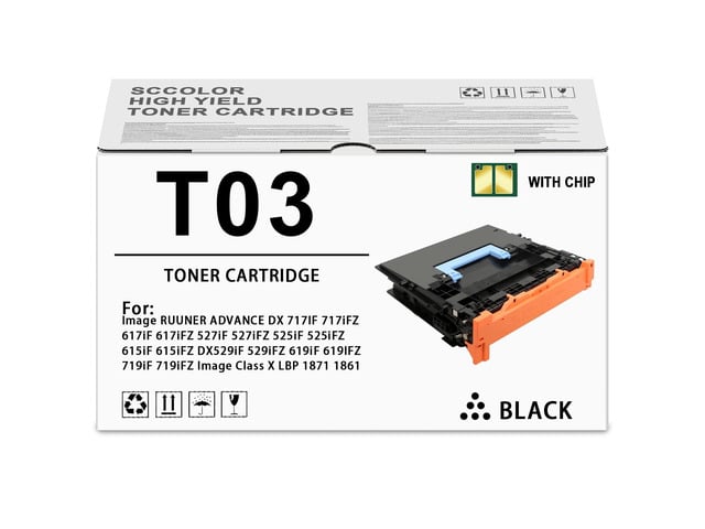 Canon T03 Toner Cartridge With New Chip Replacement for Canon imageCLASS XLBP-1861 XLBP-1871 imageRUNNER Advance 525i 525iF 525iFZ 525iZ 615i 615 iF...