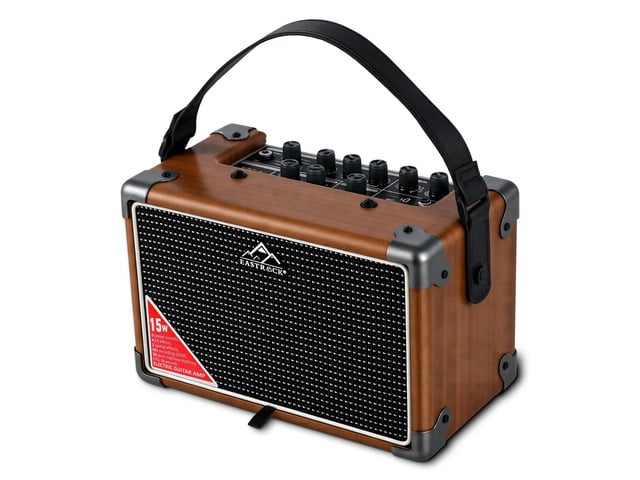 15W Electric Guitar Amp, EGA-15W Portable Guitar Amplifier with Bluetooth, Built-in Looper & Drum Machine Speaker, AUX/OTG/Headphone, 8 Voices, FX...
