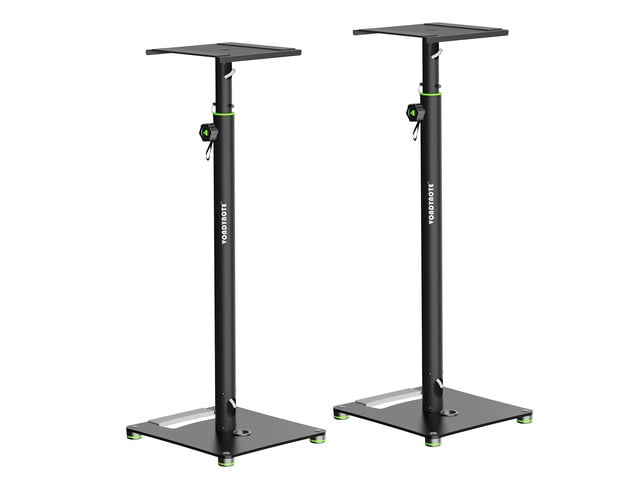 Pair Studio Monitor Stands 31'-50' Floor Monitor Speaker Stands Adjustable Height, Cable Management, Heavy Duty, Flat Base
