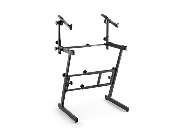 KS7365EJ Folding-Z Keyboard Stand w/ Second Tier (Heavy-Duty, Ergonomic, Digital Pianos, Synthesizers, Organs, Up to 400LBs, Double Keyboard Rig,...