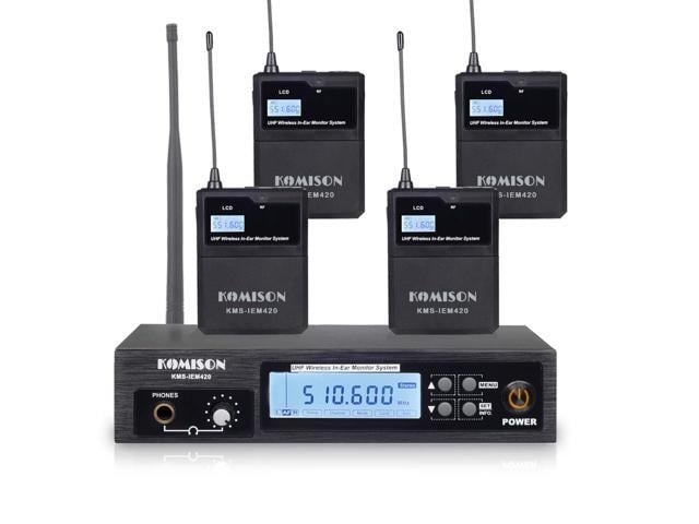Mono Wireless in Ear Monitor System, IEM System, 4 Bodypacks