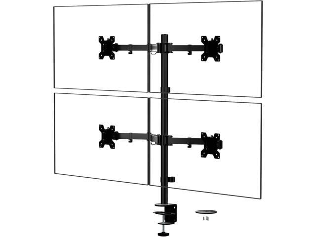 WALI Quad Monitor Desk Mount, 4 Monitor Stand Fits Heavy Duty Computer Screen up to 27 inch, Full Adjustable Arm Holds up to 22 lbs per Arm (M004),...
