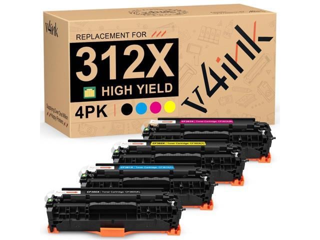 HP 312X Remanufactured Toner Cartridge Replacement for HP 312A 4-Pack High Yield, CF380X CF381A CF382A CF383A Toner Replacement for Color Pro MFP...