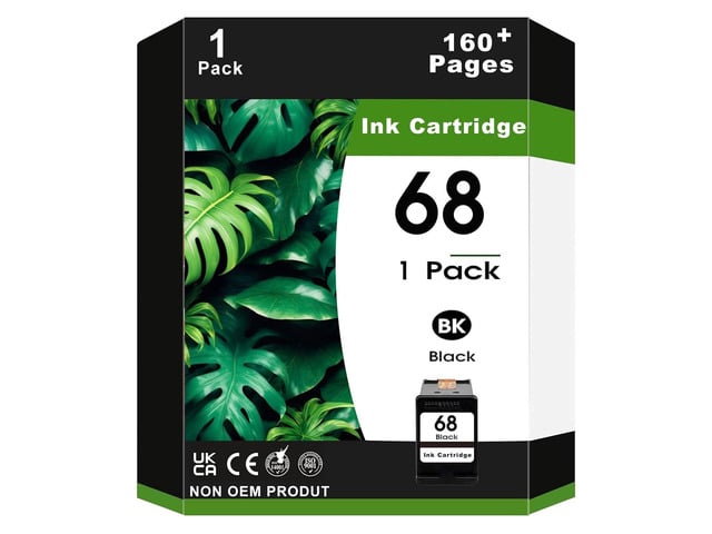 1 Pack 68 Black Ink Cartridges 7FP21TN Compatible for Envy 6152e 6155e 6552e 6555e 6558e Printer 160 Pages (1 Black)