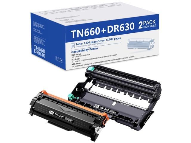 Brother TN660 Toner Cartridge & DR630 Drum Unit Replacement for Brother TN660 TN630 DR630 for HL-L2320D HL-L2340DW HL-L2360DW HL-L2380DW MFC-L2705DW...