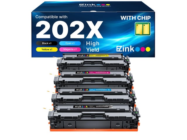 HP Compatible 202X Toner Cartridges for HP 202X Toner with Chip for 202X 202A CF500X CF500A to Use with HP Color Pro MFP M281fdw M281cdw M281fdn...