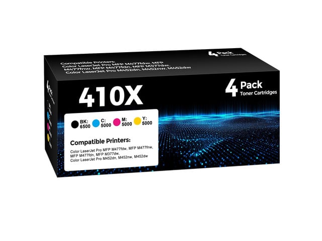 HP 410X Toner Cartridges 4 Pack Replacement for HP 410X 410A High Yield Toner Work with Color Laser Jet Pro MFP M477fdw M477FNW M452dn M452 MFP M377...