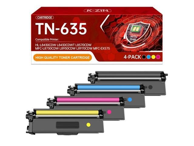 MFC-L8930CDW TN635 Toner Cartridge 4-Pack with Chip Compatible with MFC-L8930CDW HL-L8430CDW HL-L8430CDWVT HL-8570CDW MFC-L8730CDW MFC-L8970CDW...