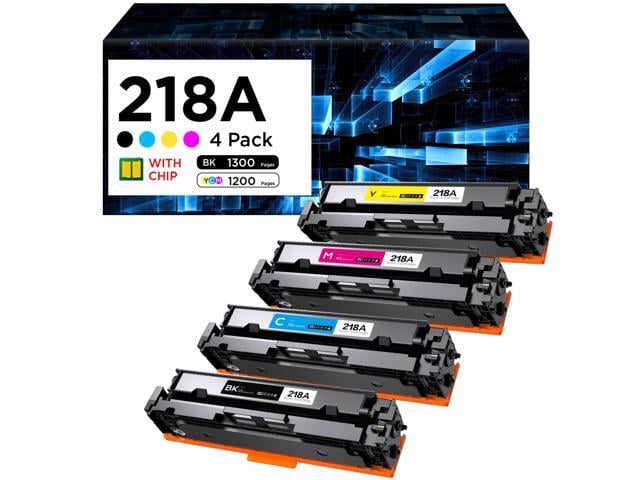 HP 218A Toner Cartridges 4 Pack (with Chip) Compatible Replacement for HP 218A 218X for Color Laserjet Pro MFP 3301cdw 3301sdw Pro 3201dw Series...