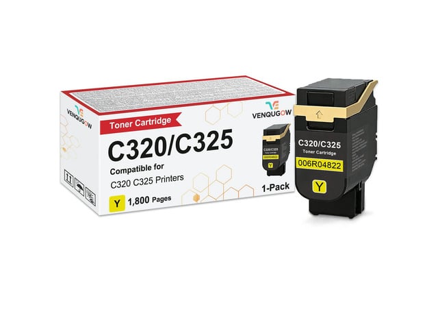 C320 C325 Toner Cartridge Compatible for Xerox 006R04822 Yellow Toner Cartridge Compatible for Xerox Genuine C320 C325 Printer High Yield 1-Pack...