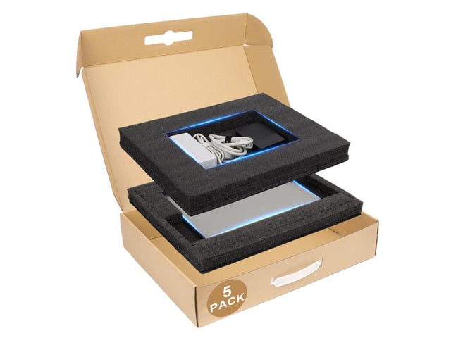 Laptop Shipping Boxes with Foam, Set of 5, Medium Cardboard Mailer Boxes, Packaging Boxes for 10'-17' Laptop, Tablet PC
