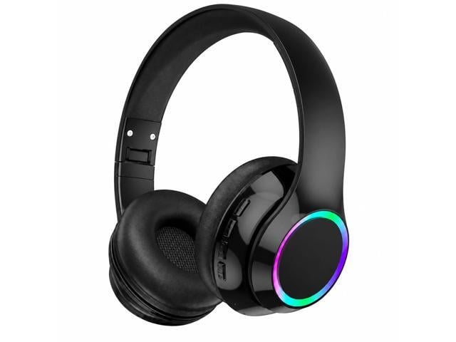 Bluetooth Headphones, Over Ear Wireless Headphones, RGB Light, Foldable Lightweight Headset with Microphone, Wireless Headphones for Cell Phone,...