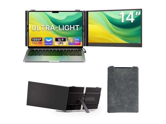 14' Laptop Screen Extender - Ultra Light 1.31lbs FHD 1080P IPS Portable Monitor for Laptops, Attachment Plug & Play Travel Dual Extra Display for...
