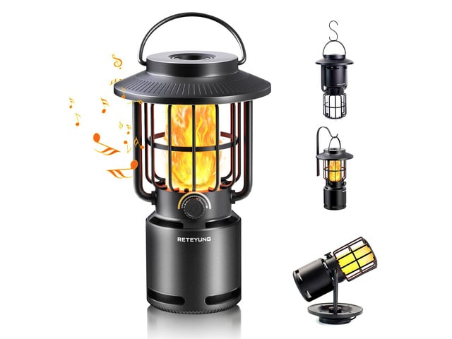 Outdoor Speakers Bluetooth Waterproof Patio,Wireless Portable LED Flame Light Speaker with Torch Atmosphere Lights for Patio/Yard/Party/Camping...