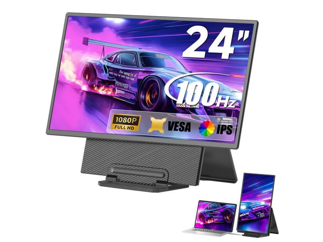Apple Portable Monitor, 24 inch 1080P FHD 100Hz Laptop Screen Extender, Large Gaming Monitor IPS Display for Laptop, Desktop, MacBook, PS4/5 with...